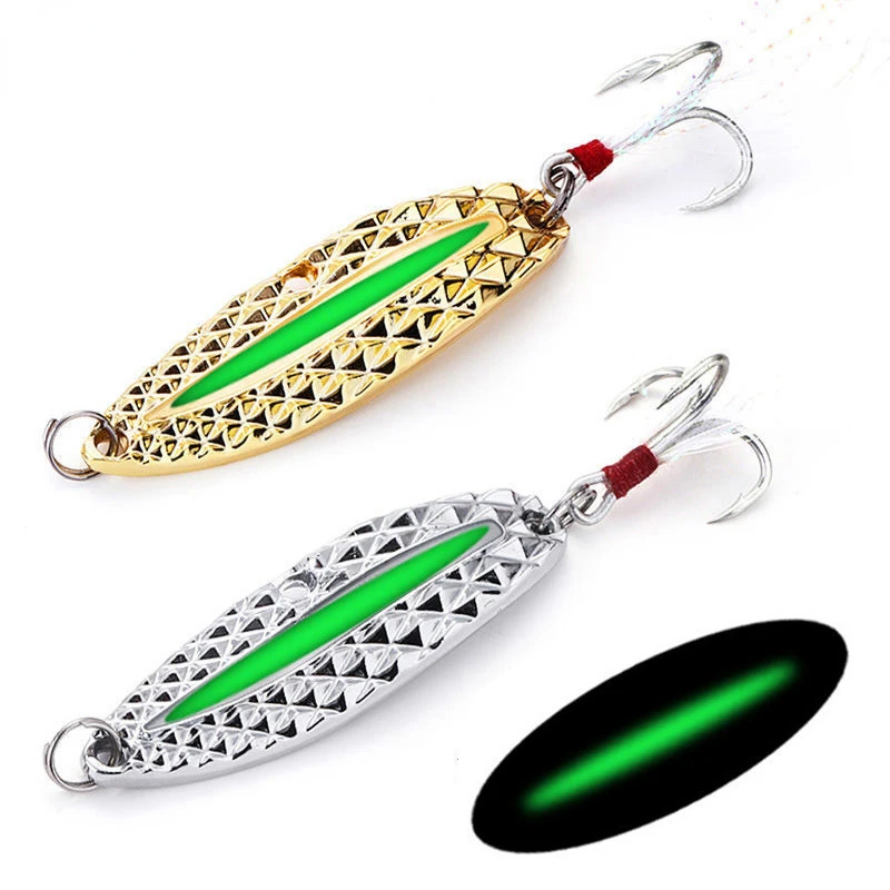 Fishing Hook Treble - 1 шт., металлическая светящаяся блесна, рыболовные