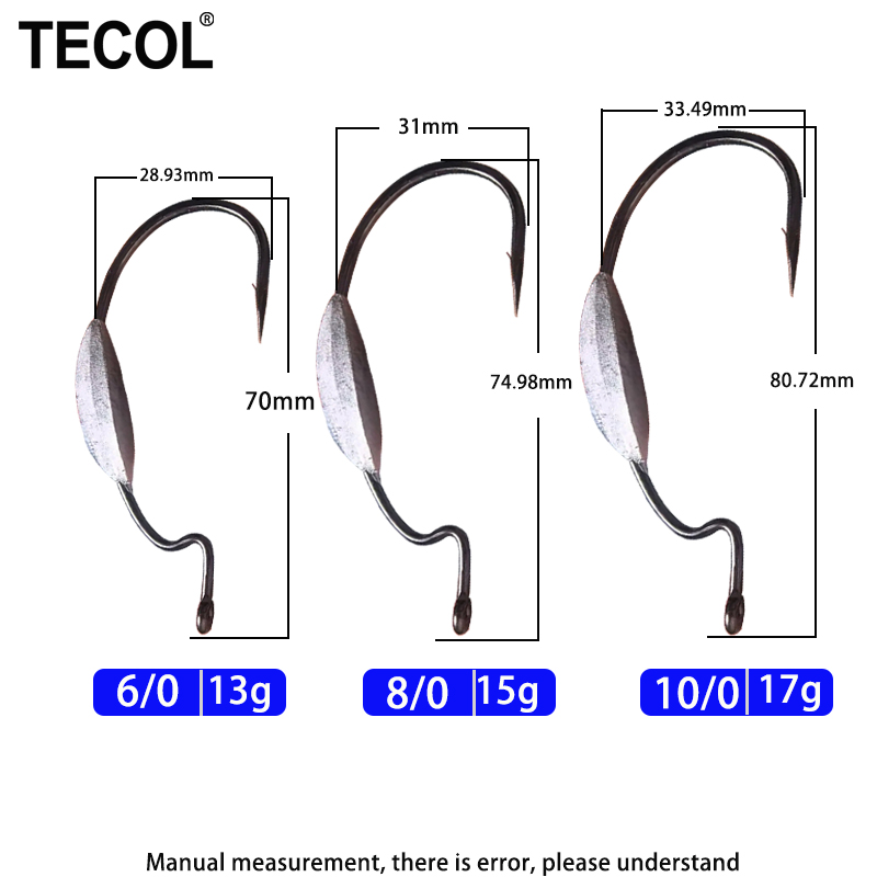Крючки TECOL 3 шт. (6/0, 8/0,  – обзор и цена Fishing Hook Offset