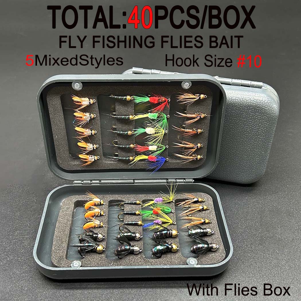 40 шт. в коробке - 5 размеров  – обзор и цена Fishing Hook Size