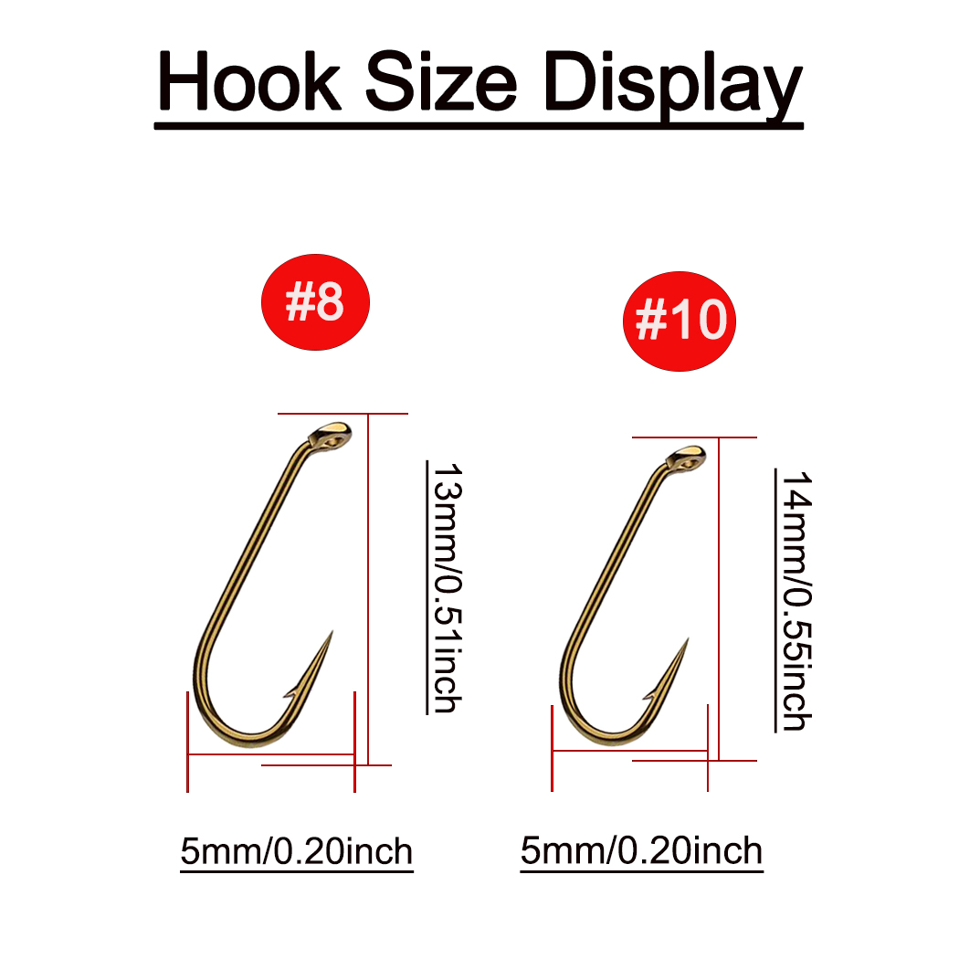 40 шт. в коробке - 5 размеров  – обзор и цена Fishing Hook Size
